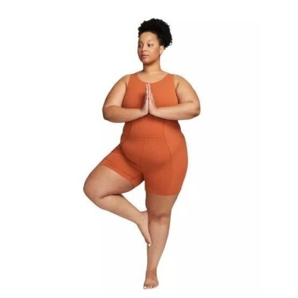 NWT Nike Women's Dri-Fit 5" Luxe Rust‎ Colored Jumpsuit - Size 2XL